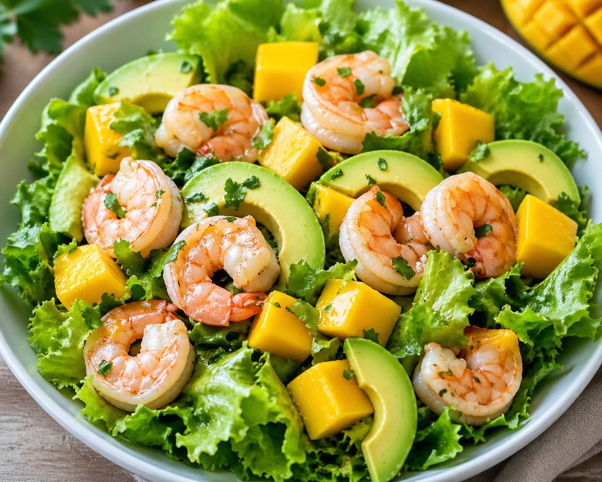 Ensalada Tropical de Camarón, Mango y Aguacate