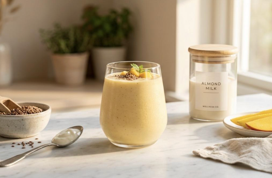 Smoothie Energético de Avena, Plátano y Mantequilla de Almendra